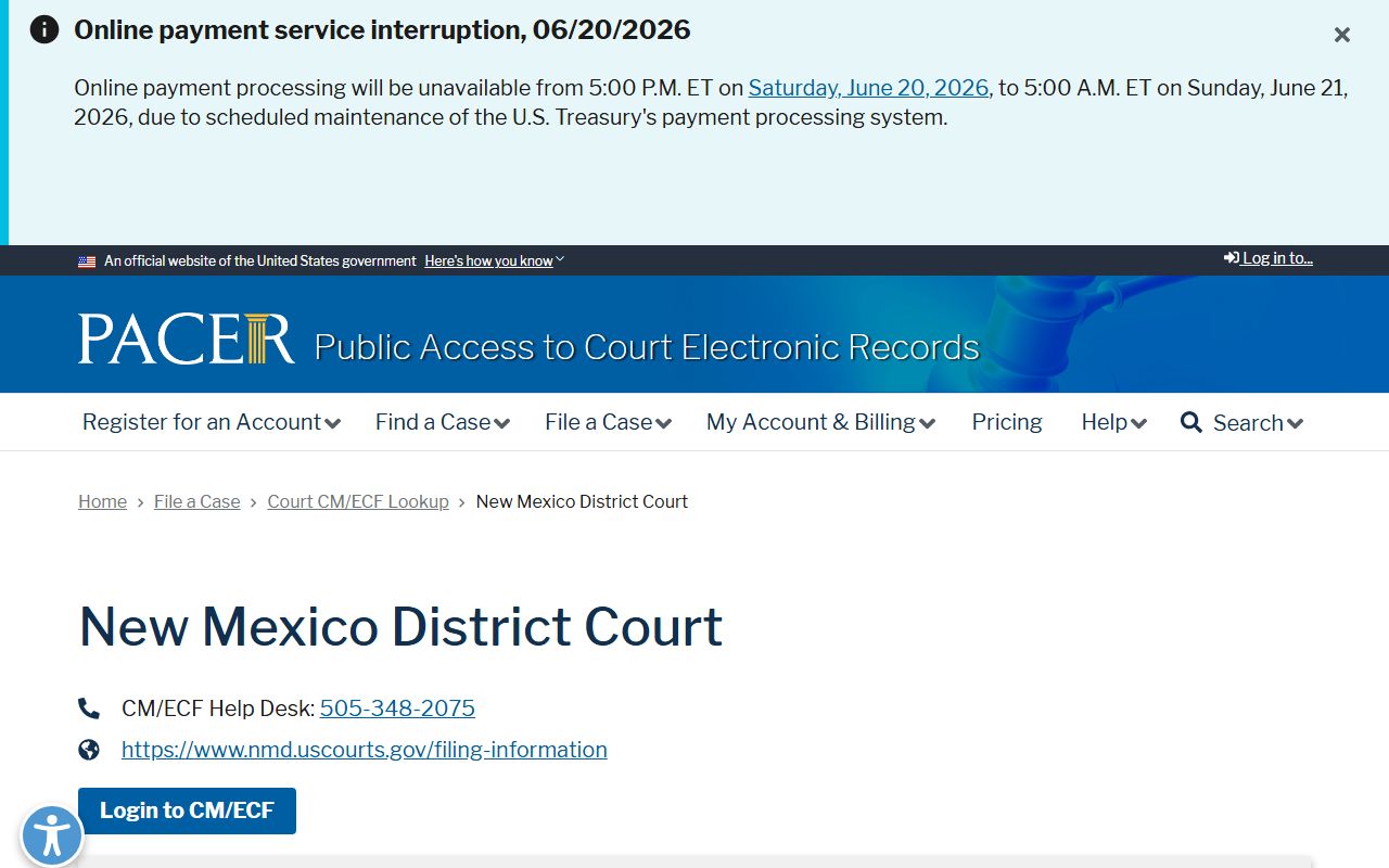 Roosevelt County Court Clerk records contrasted with PACER District of New Mexico