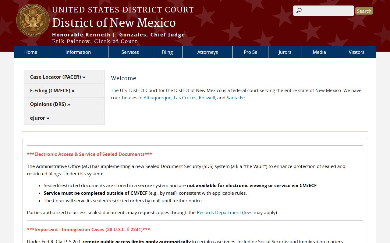 Roosevelt County Court Clerk records compared with federal District of New Mexico