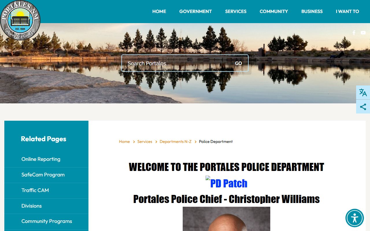 Roosevelt County arrest records Portales Police Department page