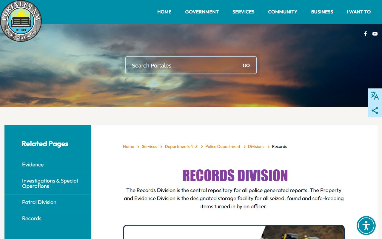 Roosevelt County arrest records Portales Police Records page