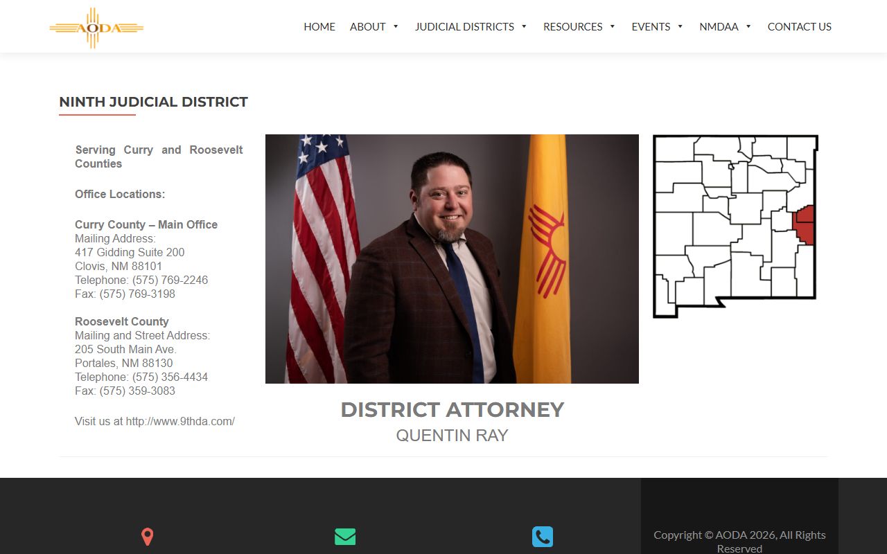 Roosevelt County criminal court records Ninth District DA listing