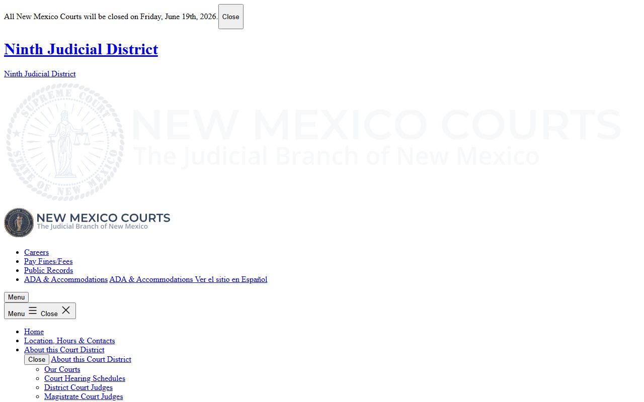 Roosevelt County criminal court records Magistrate Court judge page