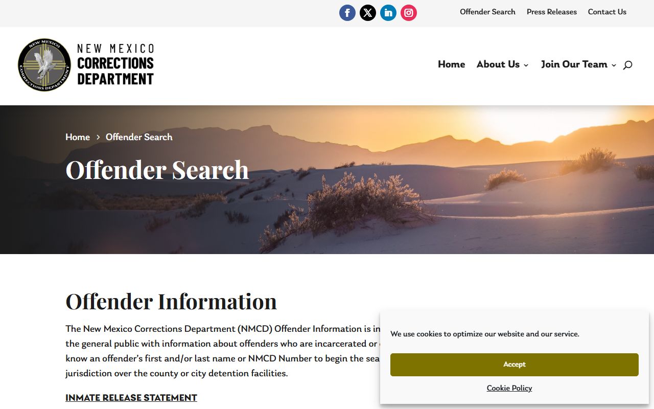 Roosevelt County inmate search NMCD offender search
