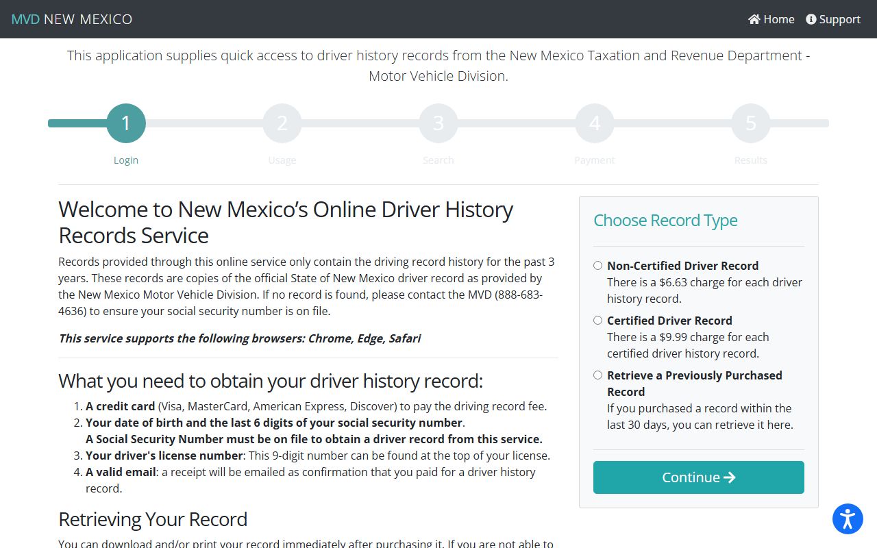 Roosevelt County traffic court records MVD driver history service