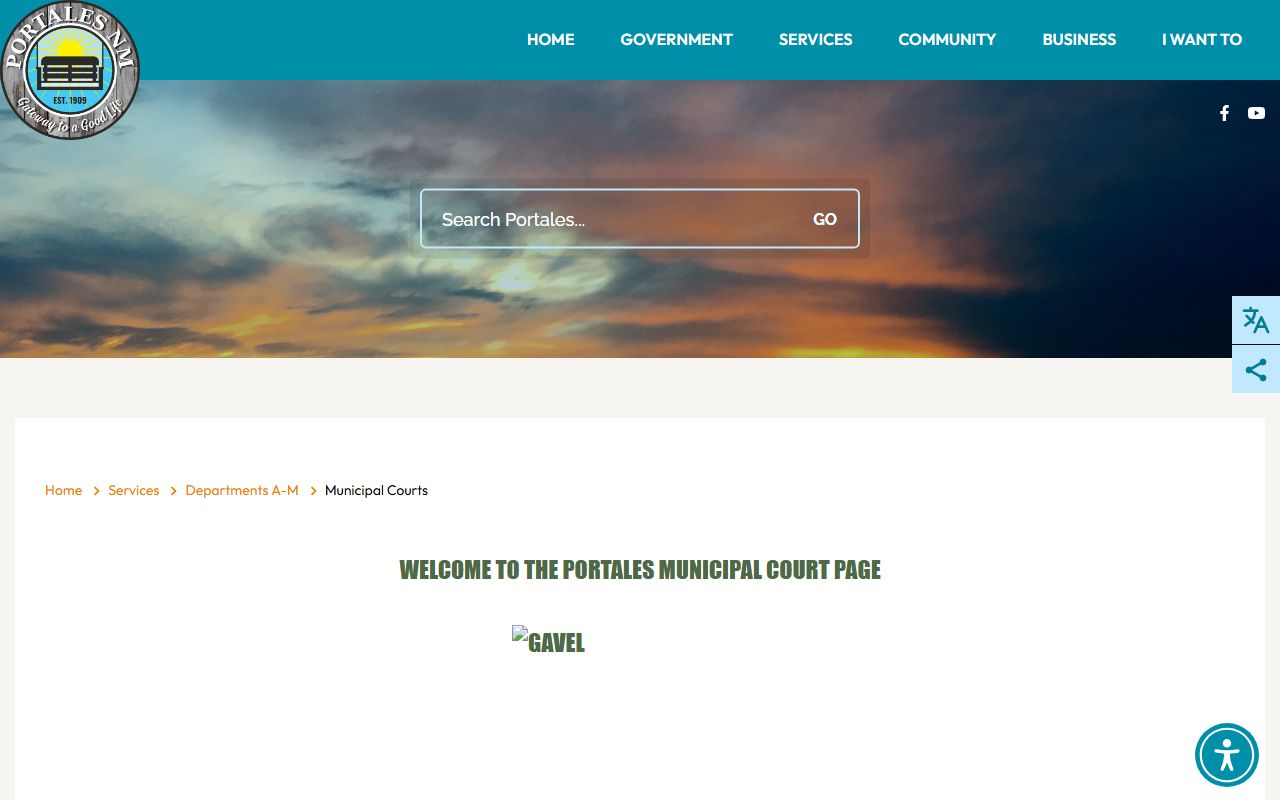 Roosevelt County traffic court records Portales Municipal Court page