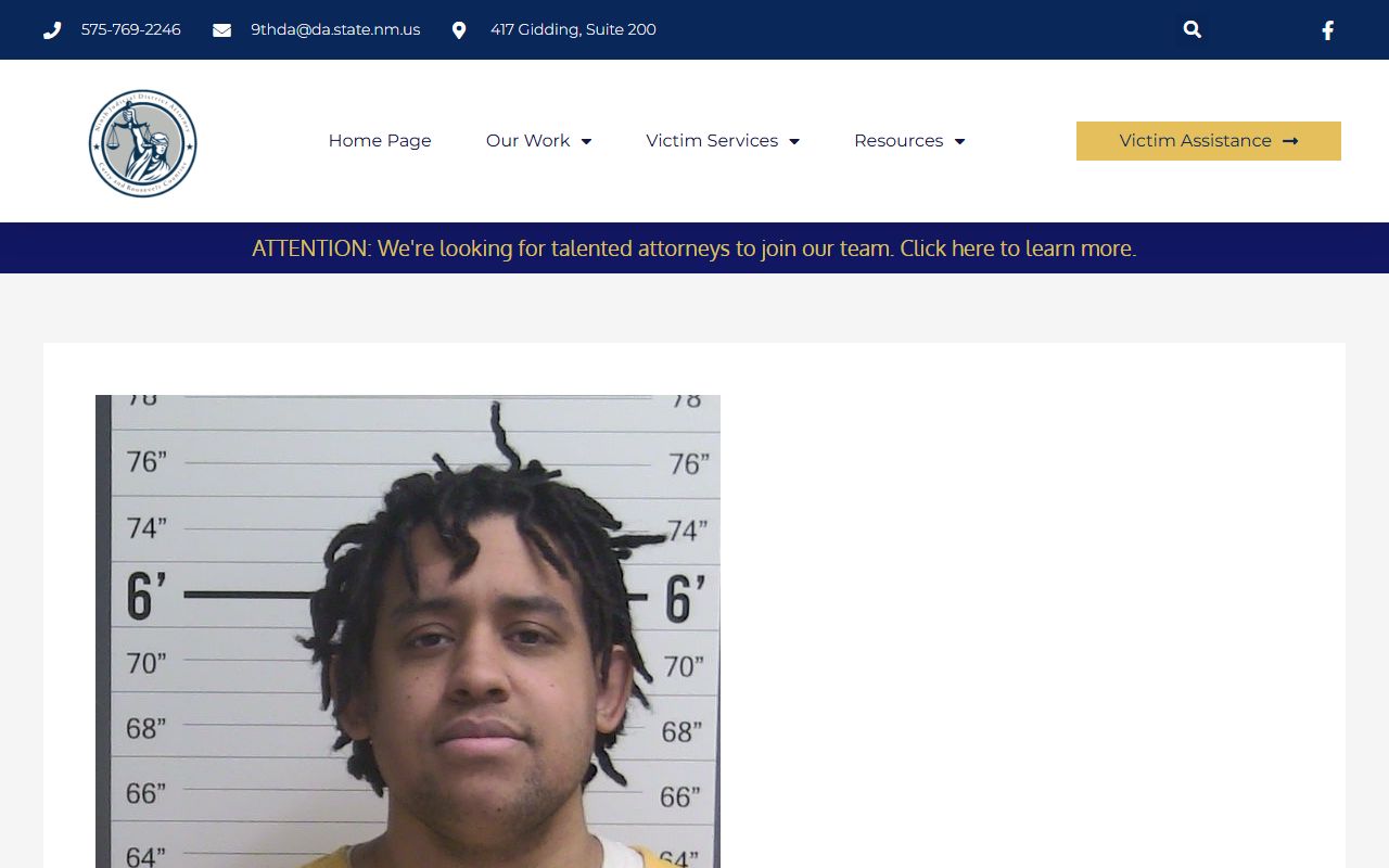 Roosevelt County warrant records Ninth District Attorney recent convictions